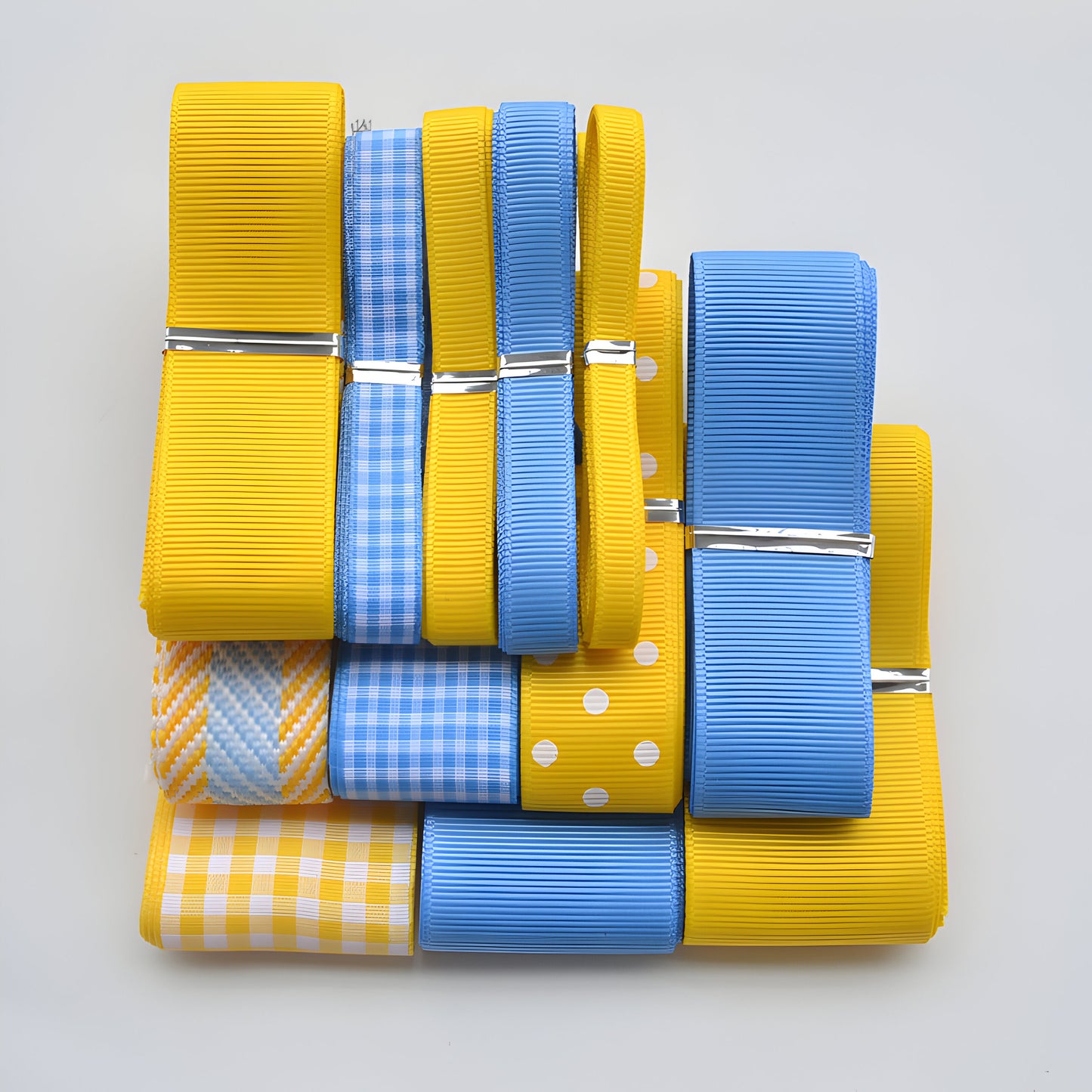 Zalveno Geel-Blauw Set / 11-12 meter totaal Fashion Ribbon Set - Ontdek je Stijlvolle Zelf!