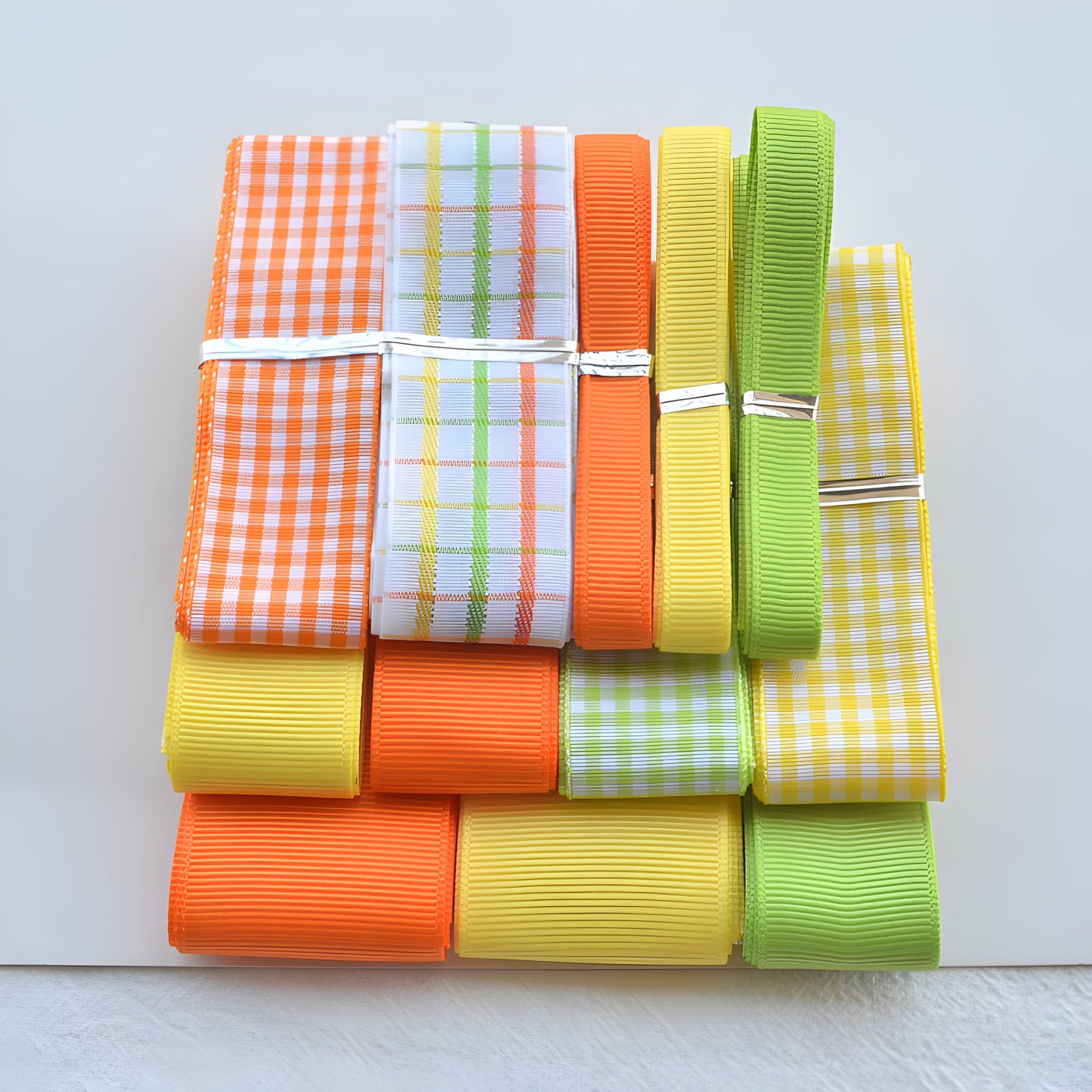 Zalveno Geel-Groen-Oranje Set / 11-12 meter totaal Fashion Ribbon Set - Ontdek je Stijlvolle Zelf!