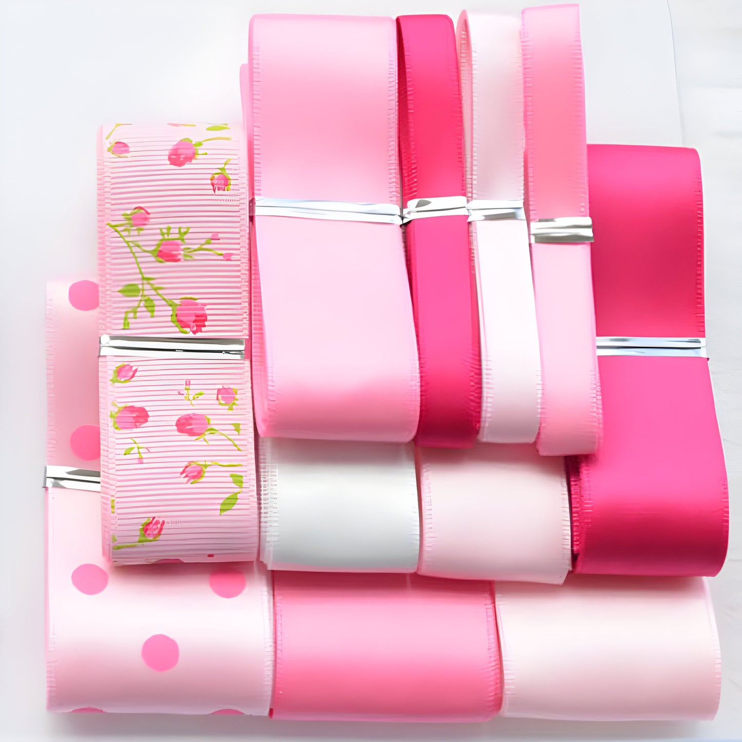 Zalveno Roze Set 2 / 11-12 meter totaal Fashion Ribbon Set - Ontdek je Stijlvolle Zelf!
