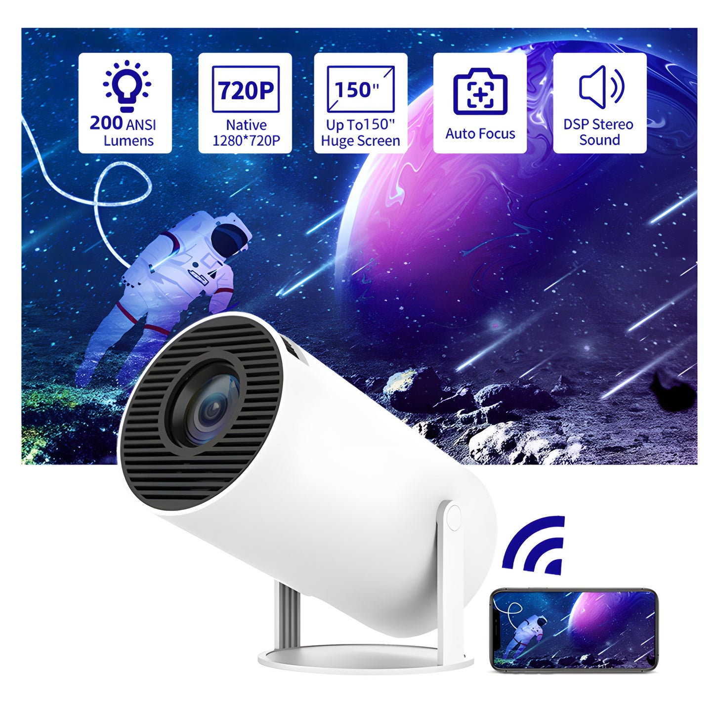 Zalveno HD Projector / Wit HD Mini Projector - De Thuisbioscoop Experience
